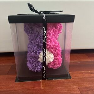 Purple Pink rose bear valentine’s gift box